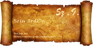 Szin Irén névjegykártya