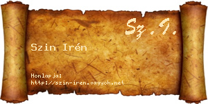 Szin Irén névjegykártya