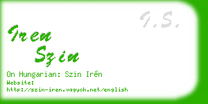 iren szin business card